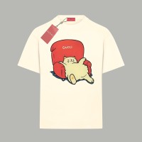 레플리카 구찌 고양이 프린팅 반팔티셔츠